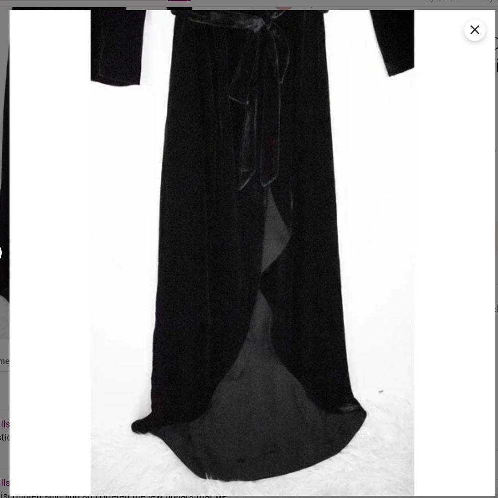 ❌❌❌ SOLD ❌❌❌ L'AGENCE $750.00 BNWT BLACK Velvet Rosalind Wrap Dress XS - Picture 9 of 9